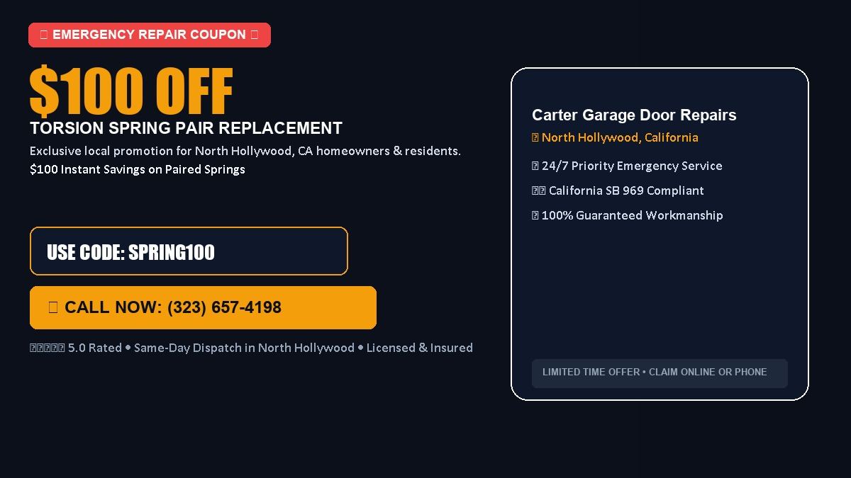 Carter Garage Door Repair $100 OFF Dual Torsion Spring Replacement