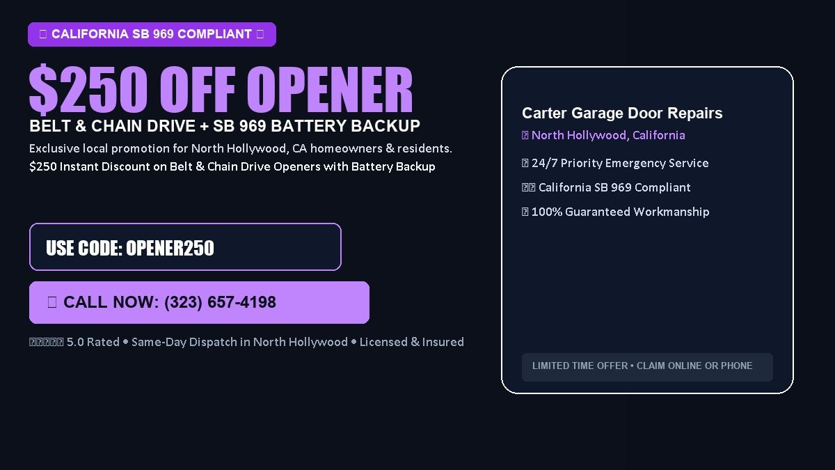 Carter Garage Door Repair $250 OFF Premium LiftMaster Opener Installation
