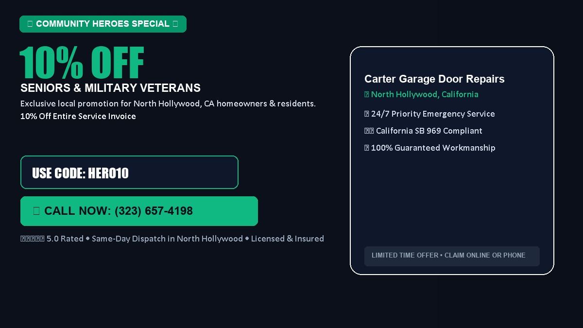 Carter Garage Door Repair 10% OFF Seniors & Military Veterans